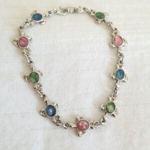 Silver Sea Turtle Abalone Bracelet